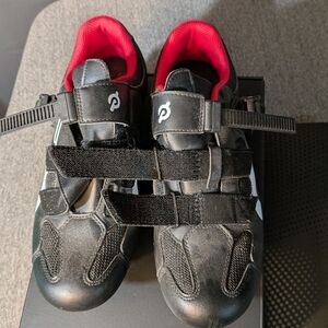Peloton Cycling Shoes with Red Cleats